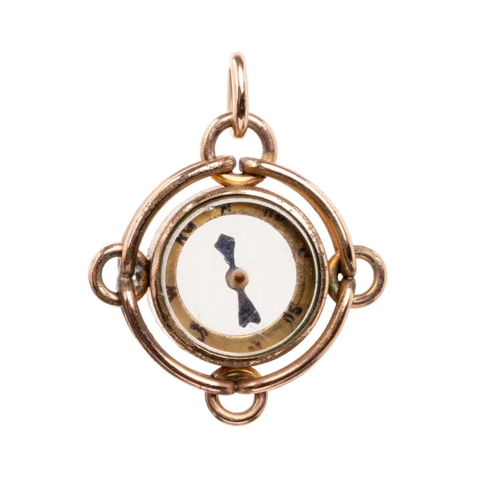 Necklaces Victorian Compass Pendant Bell Bird Antiques