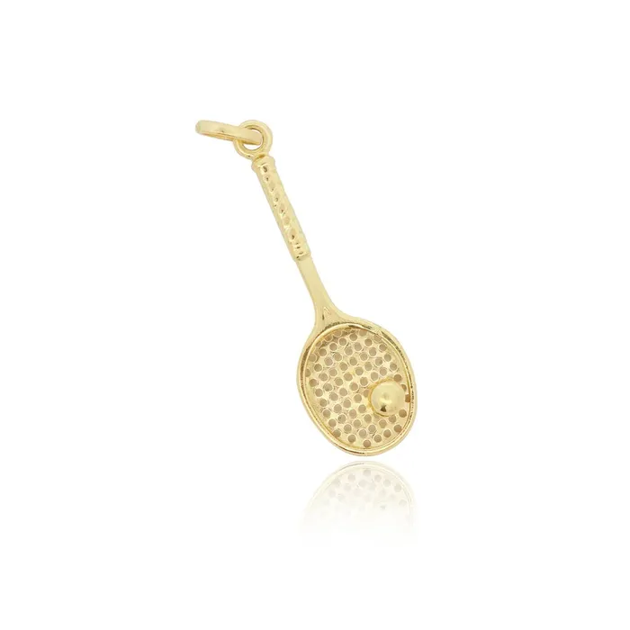 NicoleHD Jewelry Charm Necklaces Gold Tennis Racket Charm