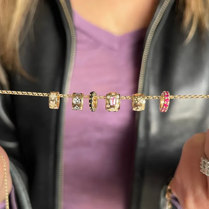NicoleHD Jewelry Necklaces Diamond And Pink Sapphire Spacer Bead NicoleHD Jewelry Necklaces Diamond And Pink Sapphire Spacer Bead