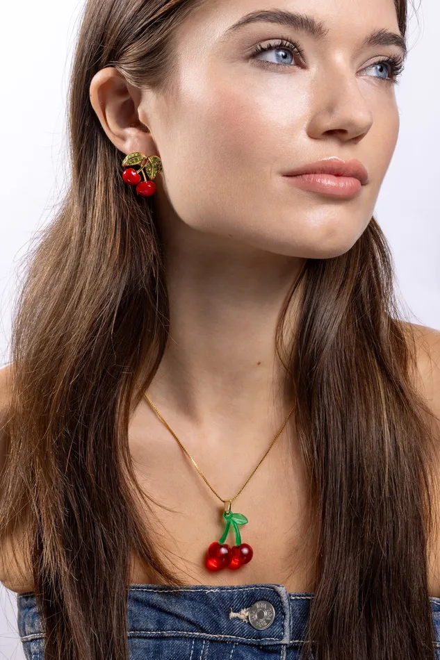 Pop the Cherry necklace Golden Crystal Haze Jewelry Necklaces