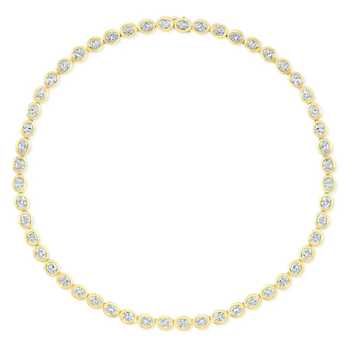 RAHAMINOV DIAMONDS INC Necklaces Oval Diamond Buttercup Bezel Necklace in 18kt Yellow Gold RAHAMINOV DIAMONDS INC Necklaces Oval Diamond Buttercup Bezel Necklace in 18kt Yellow Gold