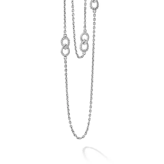 Signature Caviar Fluted Link Station Necklace LAGOS Necklaces