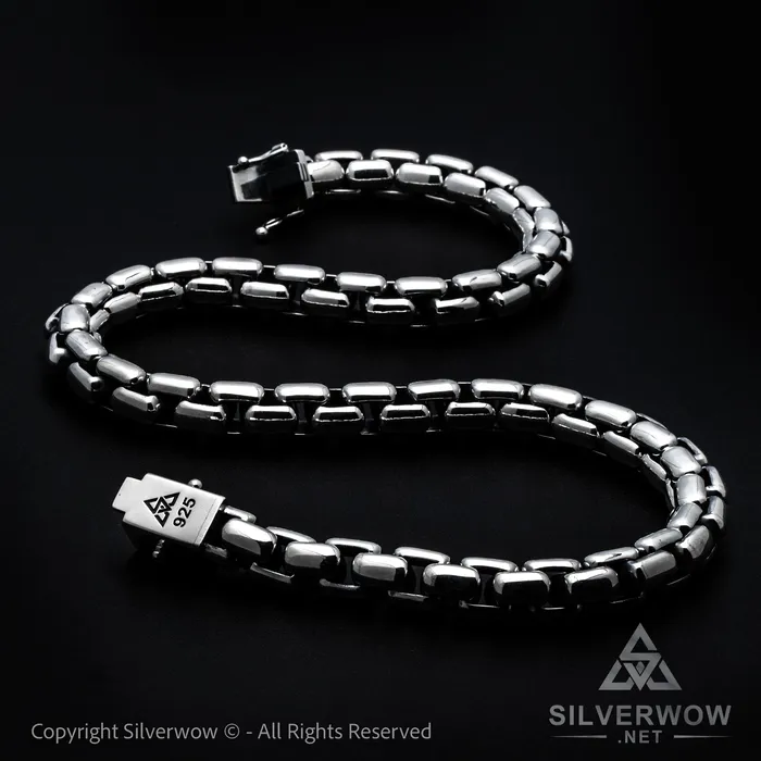 silverwow Necklaces 12mm ROUND Box Chain Silver Necklace