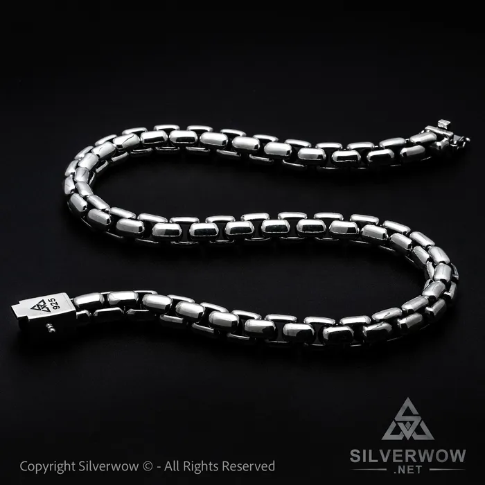 silverwow Necklaces 12mm ROUND Box Chain Silver Necklace