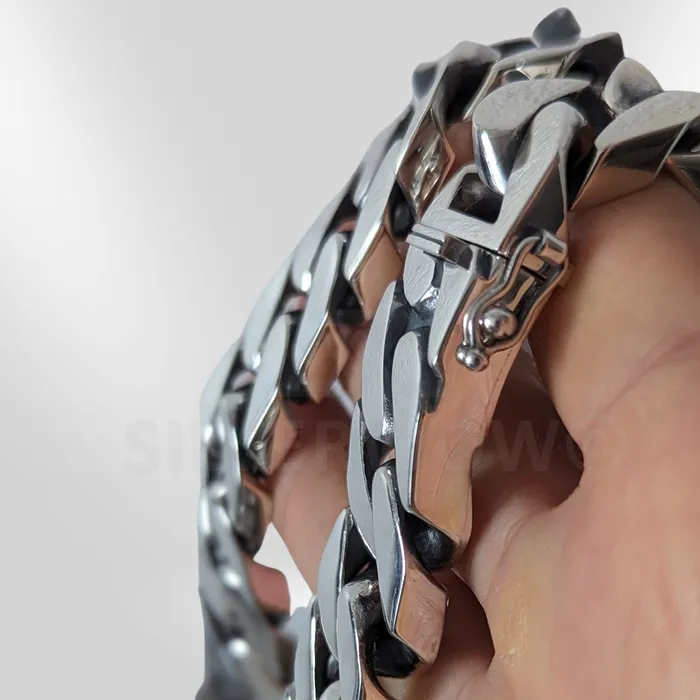 silverwow Necklaces 25mm Curb Necklace with Reverse Lock