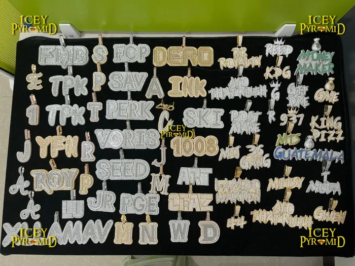 STYLISH Designer Font Baguette Iced Out Personalized Custom Name Necklace Pendant Necklaces